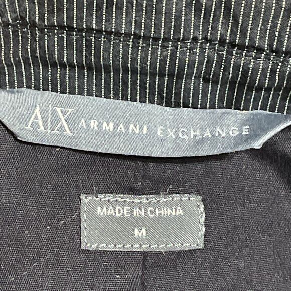 Armani Exchange Men's Black Pinstripe Blazer - Picture 6 of 8